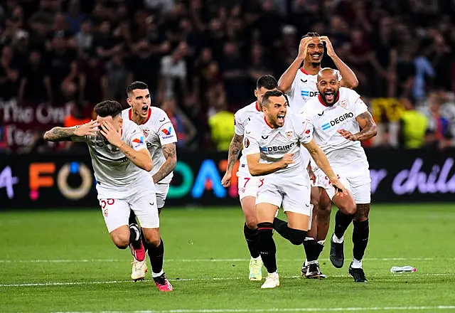 Sevilla claimed a record-extending seventh Europa League title (Adam Davy/PA)