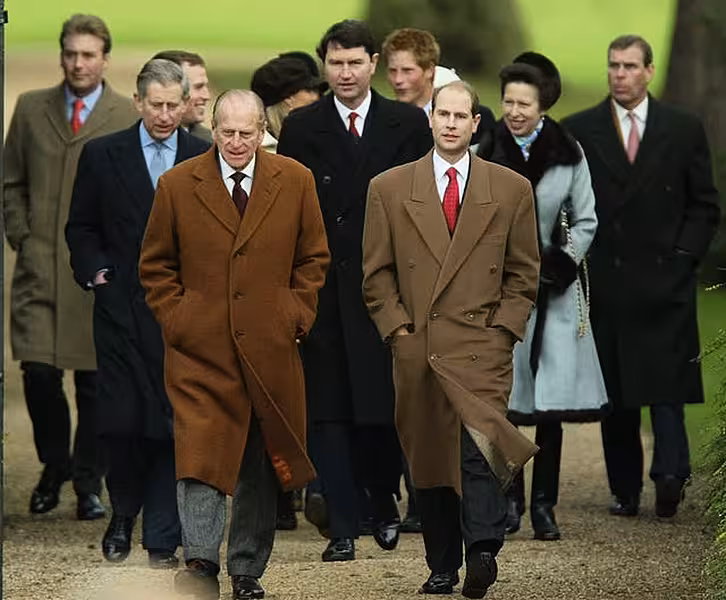The royal family attending church on Christmas Day