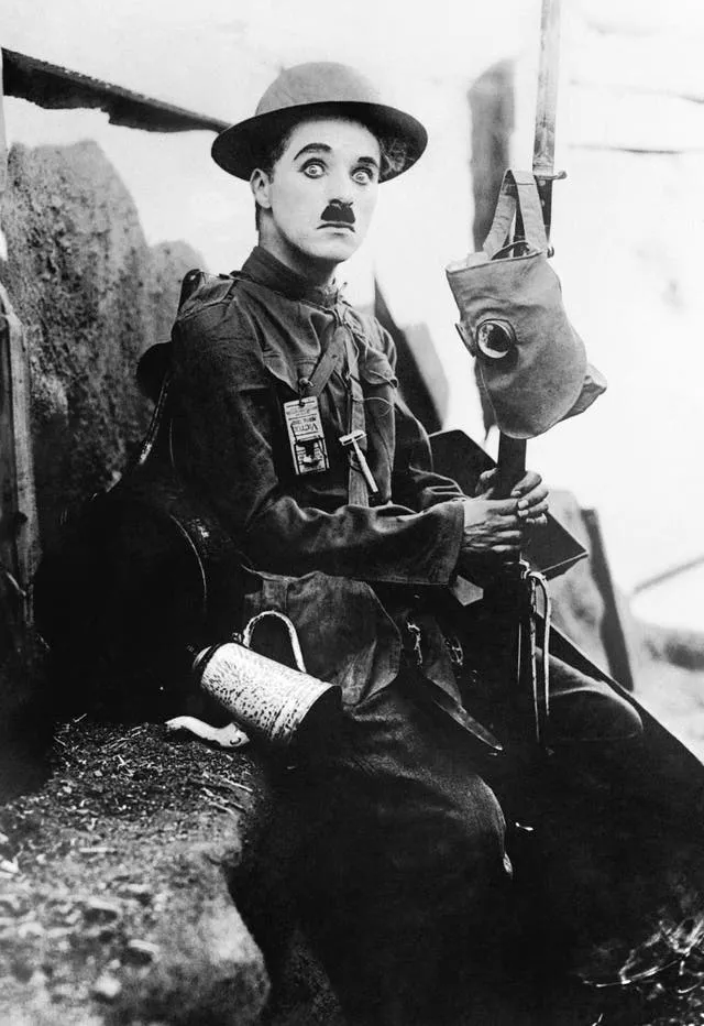 Charlie Chaplin in Shoulder Arms in 1918
