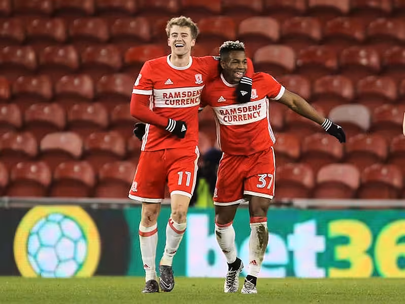 Adama Traore, right, had a two-year spell with Middlesbrough