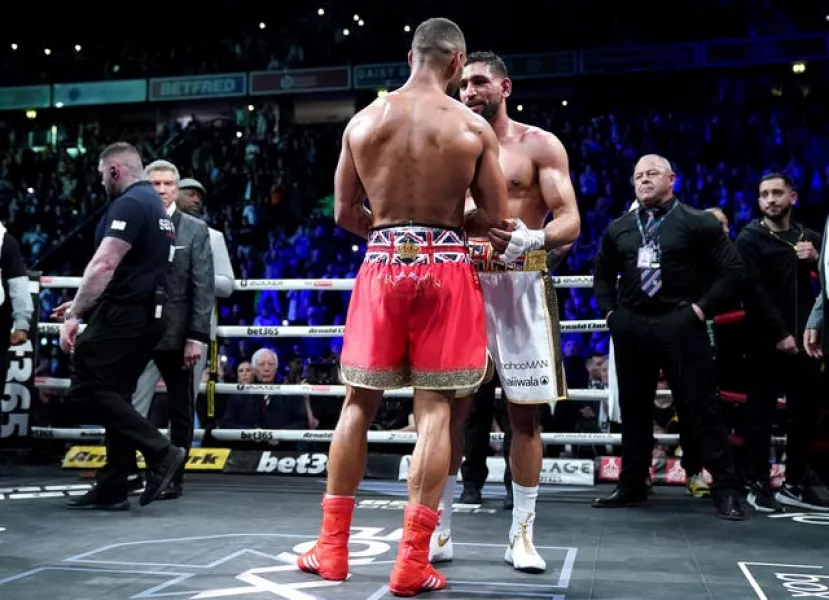 Khan and Brook squashed their feud after the fight (Nick Potts/PA)