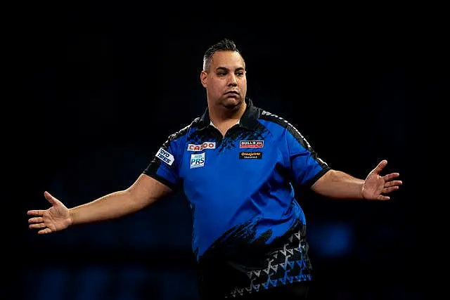 Jermaine Wattimena in action at the World Darts Championship