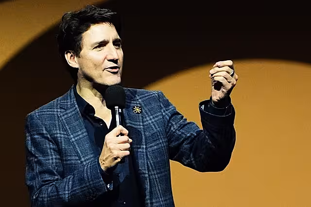 Former Canadian PM Justin Trudeau (Aaron Chown/PA)