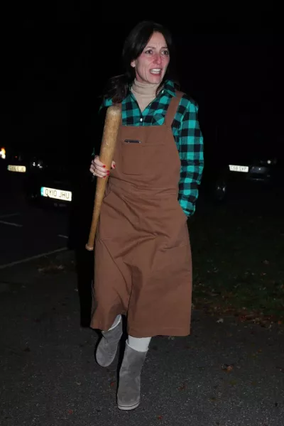 Davina McCall arrives at a Halloween party hosted by Jonathan Ross at his house in north London.