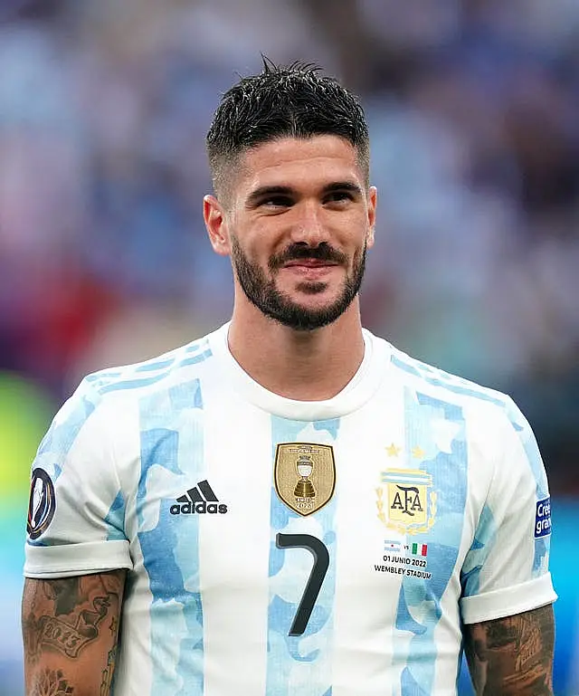 Argentina’s Rodrigo De Paul during the Finalissima 2022 match at Wembley Stadium, London