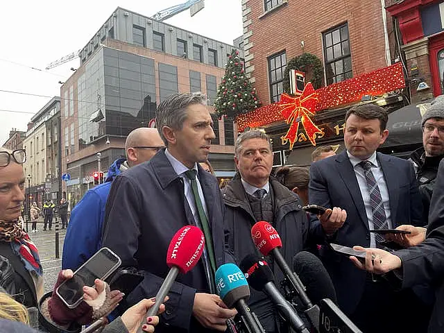 Taoiseach Simon Harris canvassing in Capel Street, Dublin