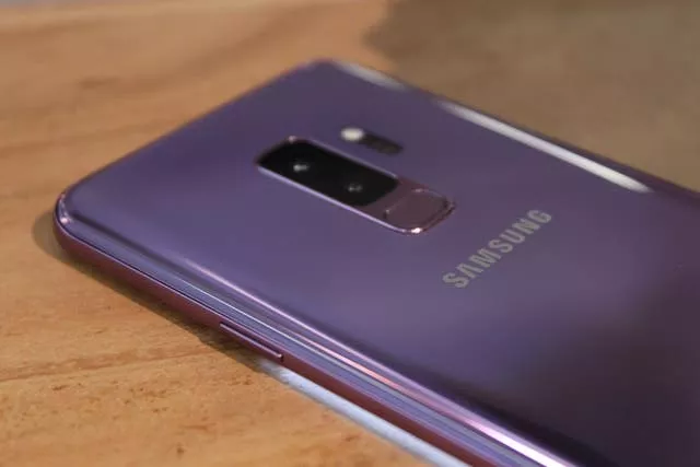 A back view of the new Samsung Galaxy S9 smartphone