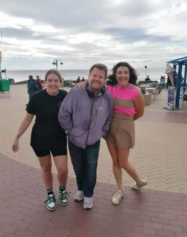 James Corden in Barry with Laura Davenport (right)