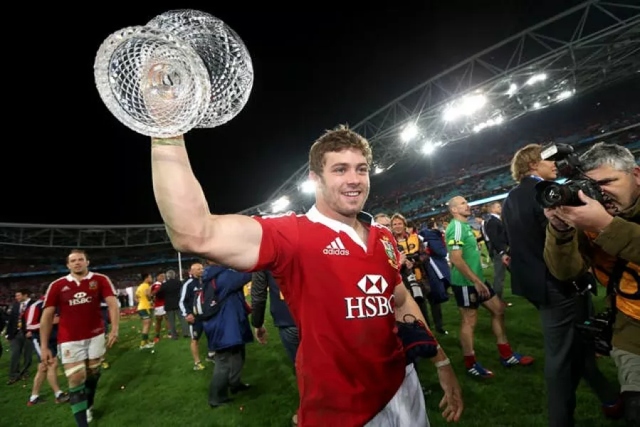 Leigh Halfpenny celebrates victory over Australia in 2013