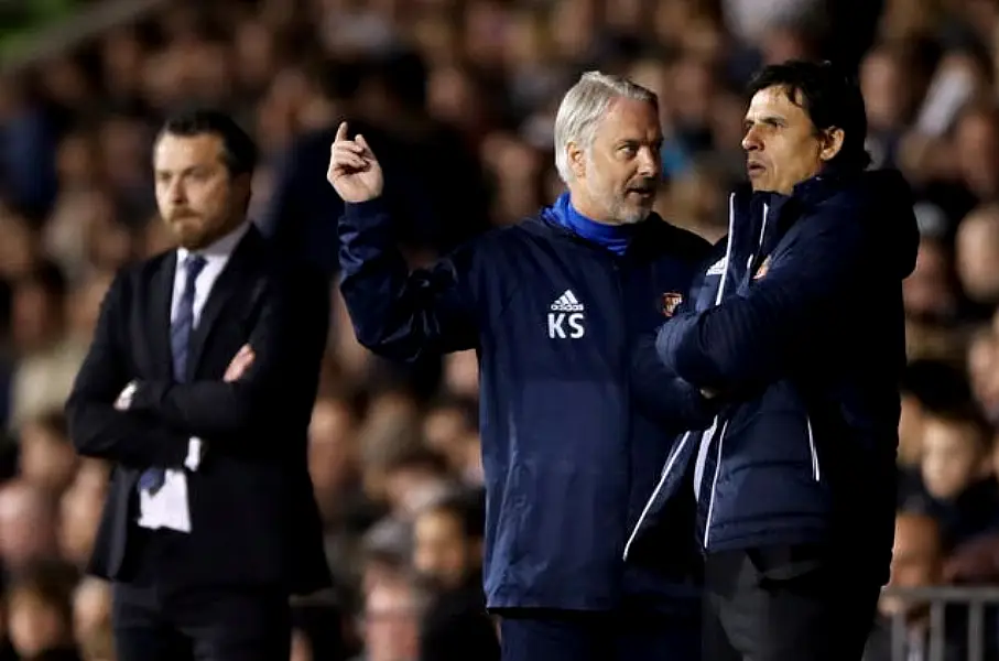 Kit Symons, second right, was assistant to former Wales boss Chris Coleman at Euro 2016 