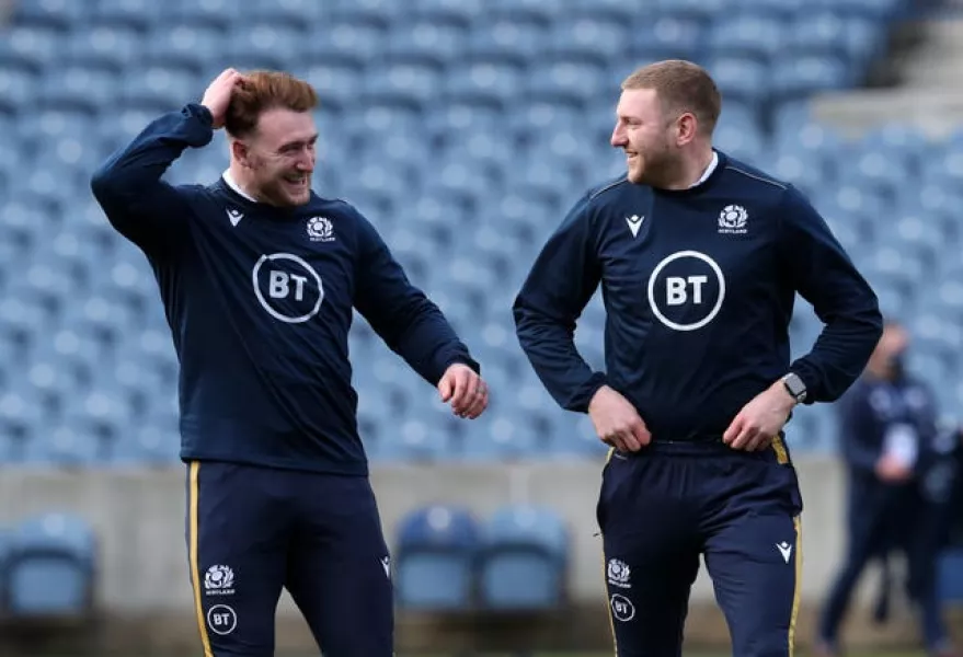 Finn Russell, right, and Stuart Hogg