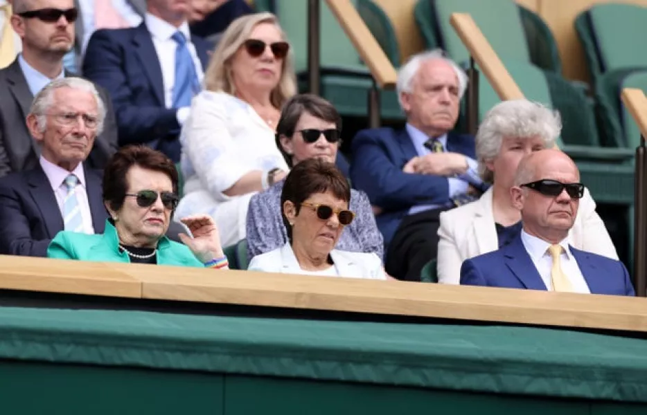Former tennis player Billie Jean King, left