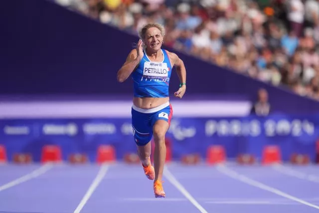 Transgender athlete Valentina Petrillo in 200m action 