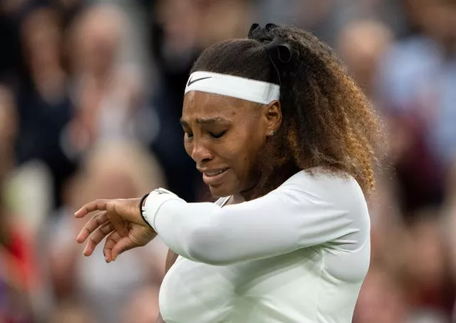 Serena Williams was in tears after suffering an injury at Wimbledon last summer