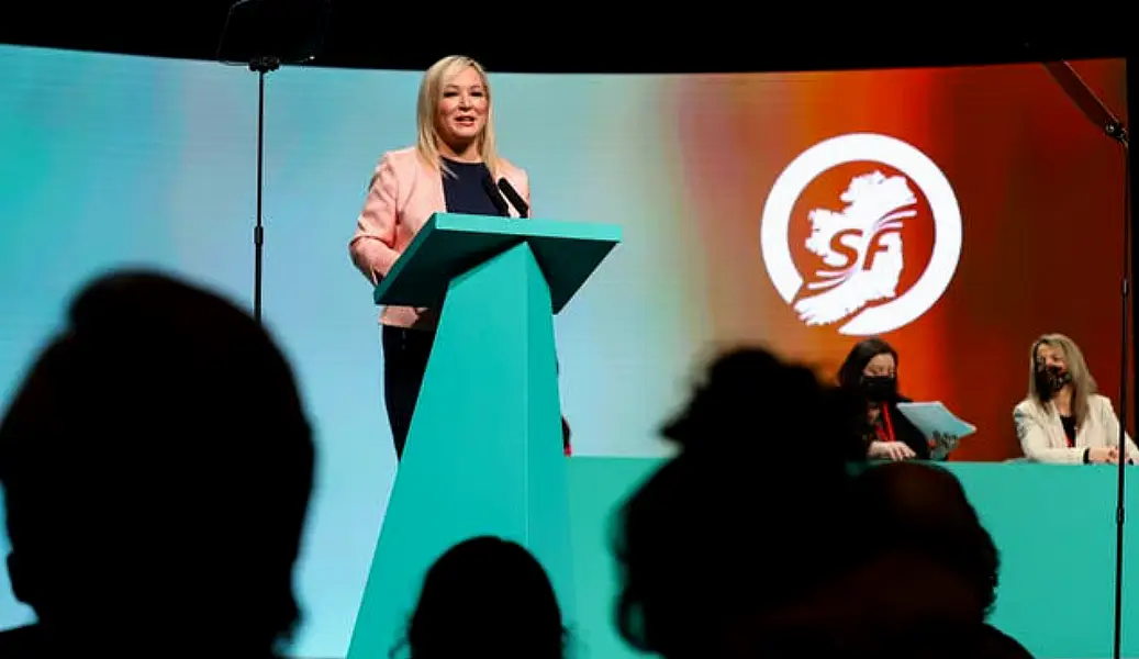 Sinn Fein vice president Michelle O’Neill speaking during the Sinn Fein Ard Fheis at the Helix in Dublin