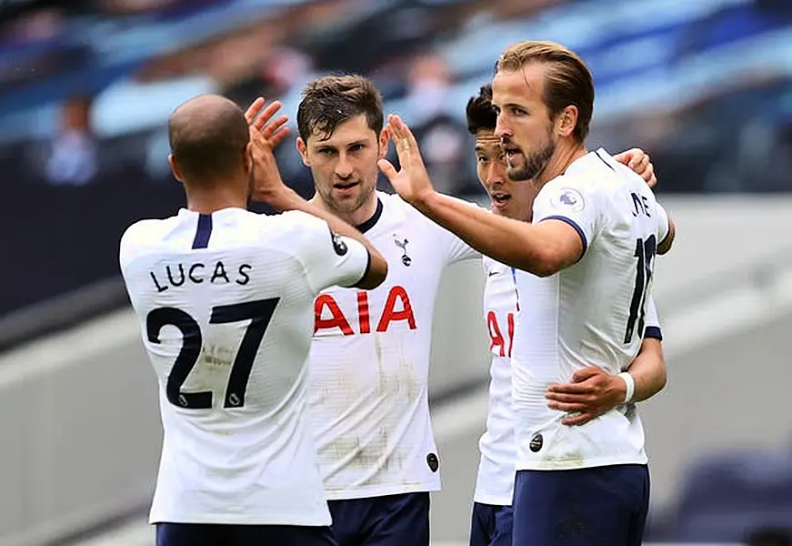 Ben Davies, centre, wants to see Harry Kane, right, stay at Tottenham