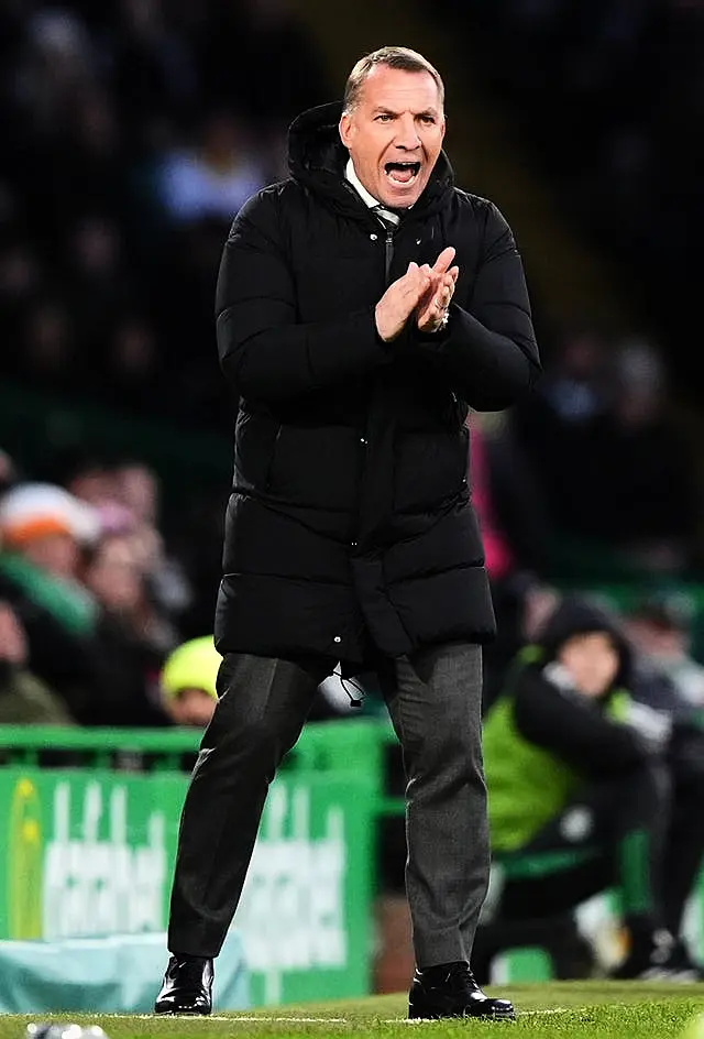 Celtic manager Brendan Rodgers gestures on the touchline