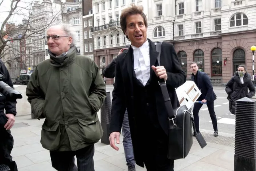 Johnny Depp’s barrister, David Sherborne (right) arrives at the Royal Courts of Justice