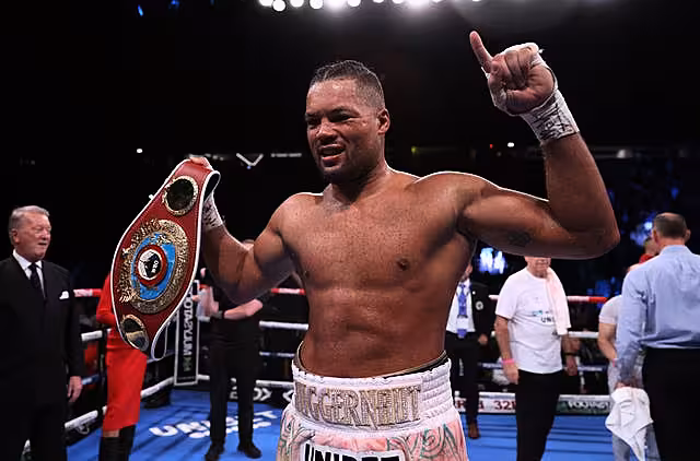 Joe Joyce celebrates victory over Joseph Parker