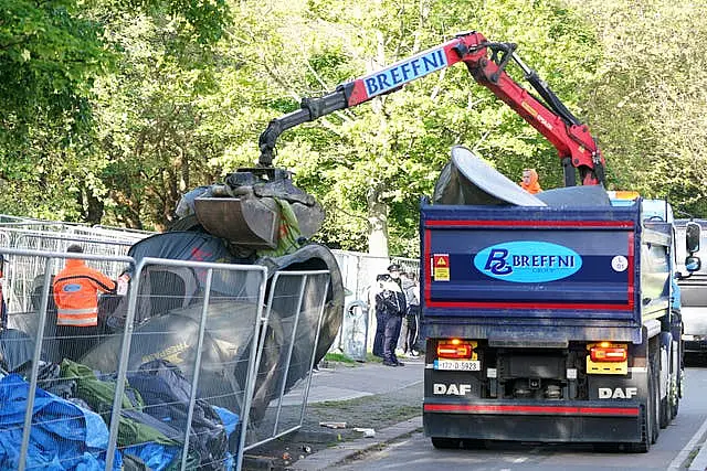 Tents were cleared from the canals in early-morning operations 