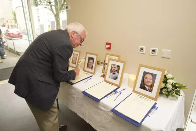 Books of condolence for each of the victims