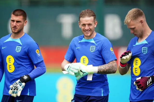 Sam Johnstone (left) Jordan Pickford (centre) and Aaron Ramsdale (right) were the goalkeepers selected in the last England squad