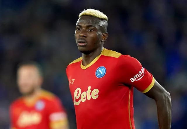 Napoli's Victor Osimhen during the UEFA Europa League, Group C match at the King Power Stadium, Leicester