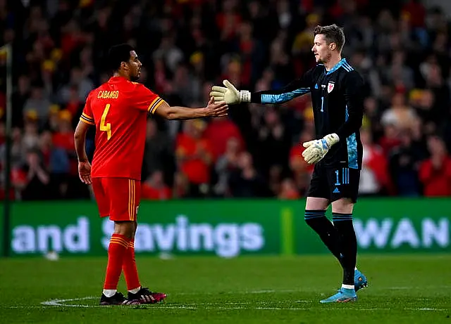 Wales goalkeeper Wayne Hennessey is substituted 