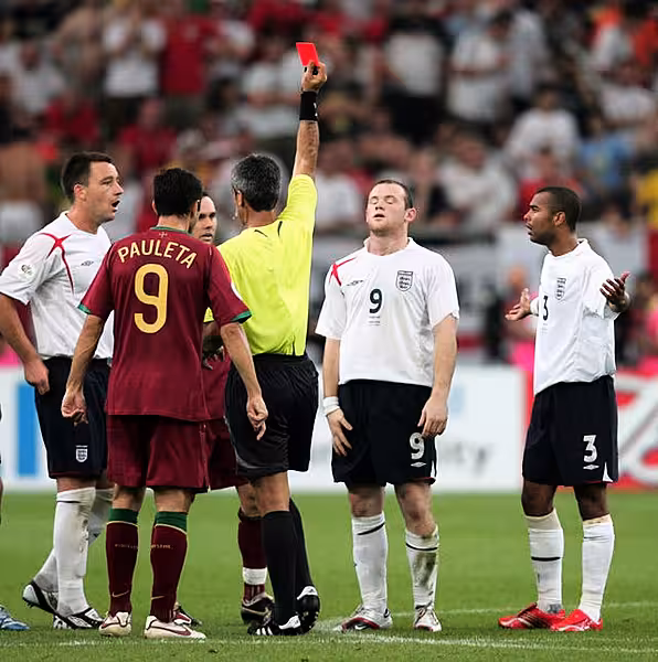 Rooney was sent off against Portugal in the 2006 World Cup
