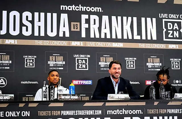 Anthony Joshua, Eddie Hearn and Jermaine Franklin 