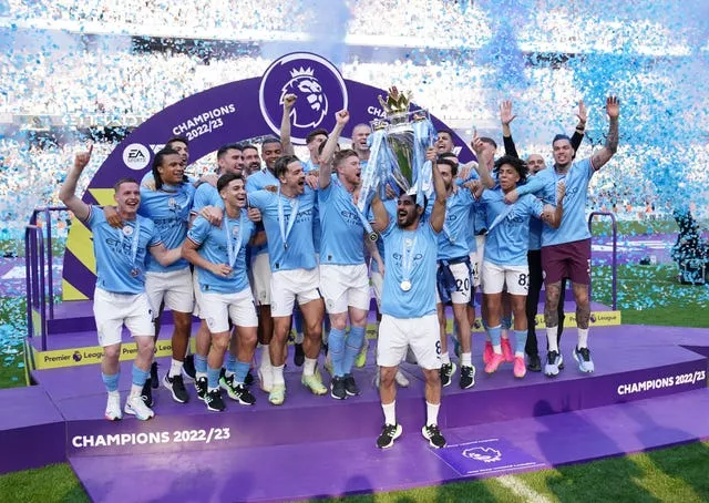 Manchester City partied hard after their trophy presentation on Sunday 