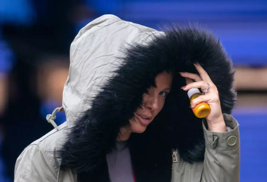 Rebekah Vardy arrives for a Dancing On Ice training session at the National Ice Centre in Nottingham