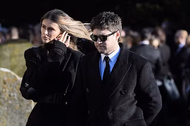 Niall Horan (right) after the funeral service of One Direction singer Liam Payne 