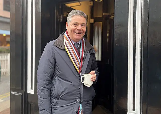 Minister Paschal Donohoe grabs a coffee in The Boar’s Head on Capel Street, Dublin