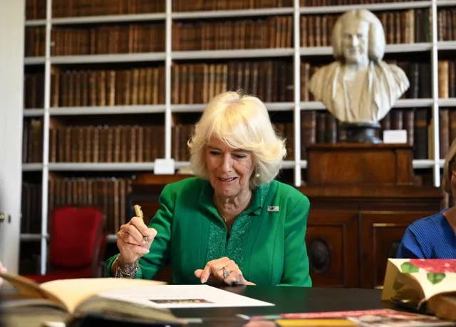 Camilla during a visit to Robinson Library
