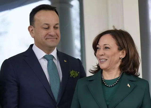 Taoiseach Leo Varadkar with US vice president Kamala Harris during a breakfast meeting hosted by the VP at her official residence in Washington DC