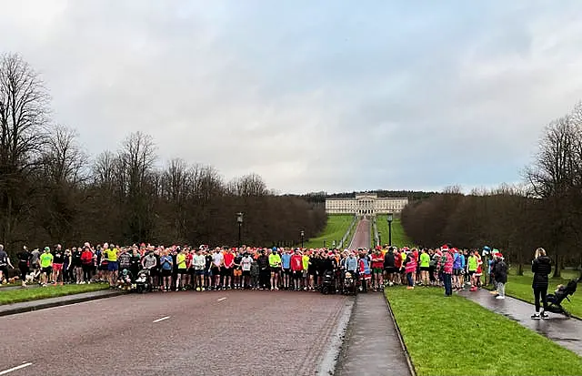 Christmas Day Parkrun runners lining up