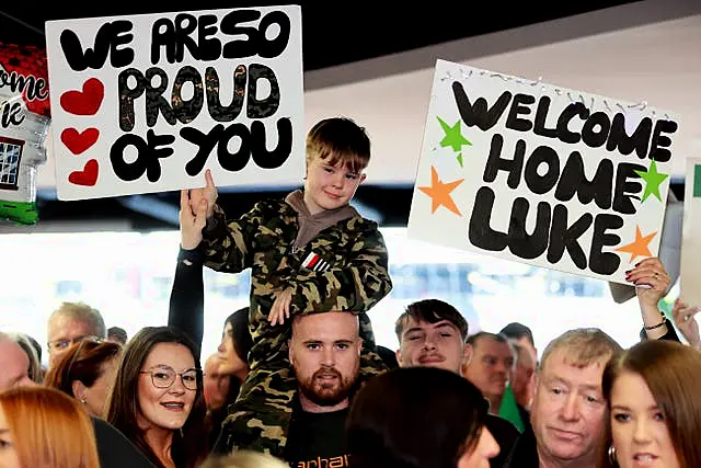 Irish Defence Forces homecoming at Dublin Airport