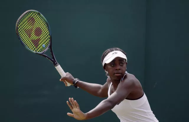 Angella Okutoyi during her Wimbledon debut
