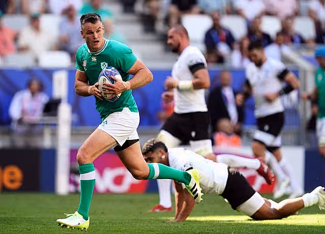 Johnny Sexton on the charge against Romania