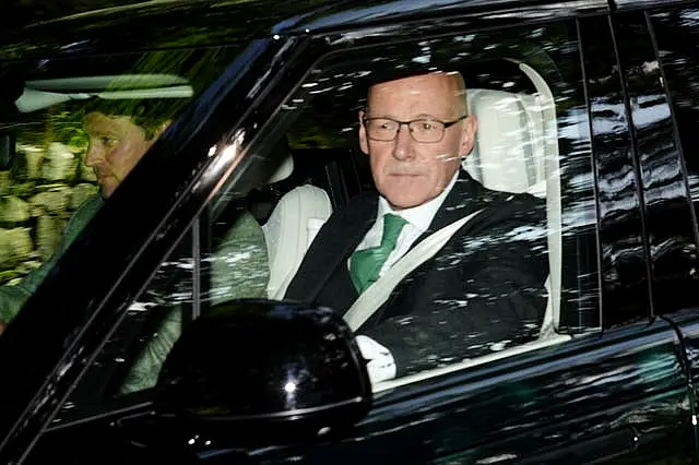 First Minister of Scotland John Swinney leaving Crathie Kirk on Sunday