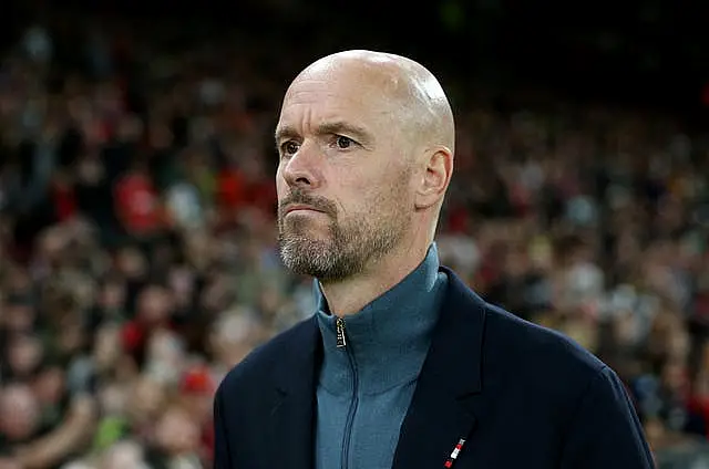 Ten Hag on the touchline (Nigel French/PA).