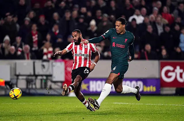 Virgil van Dijk was injury in the defeat to Brentford 