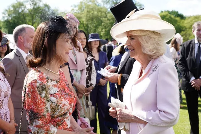 Camilla talks with choreographer and former Strictly Come Dancing judge Dame Arlene Phillip