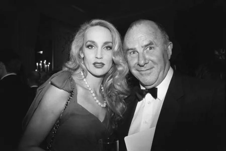 Model Jerry Hall and television chat show host Clive James
