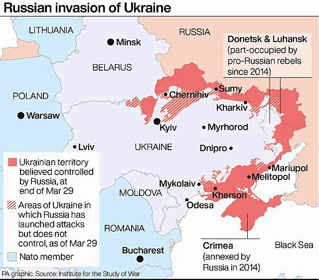 A graphic of Ukraine