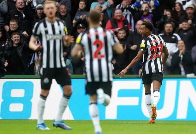 Newcastle’s Jacob Murphy (right) celebrates the opening goal against Crystal Palace