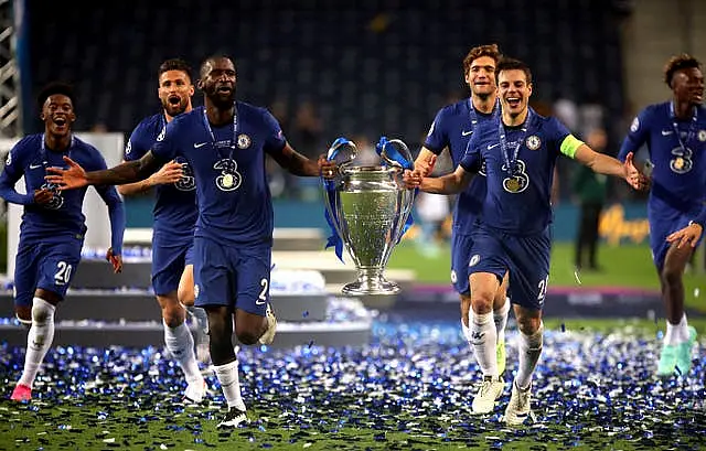 Cesar Azpilicueta, right, with Antonio Rudiger, left, could both leave Chelsea for free