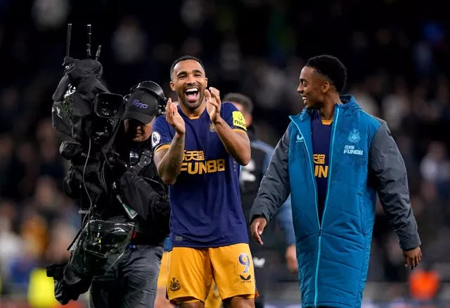 Newcastle’s Callum Wilson applauds the fans at full-time