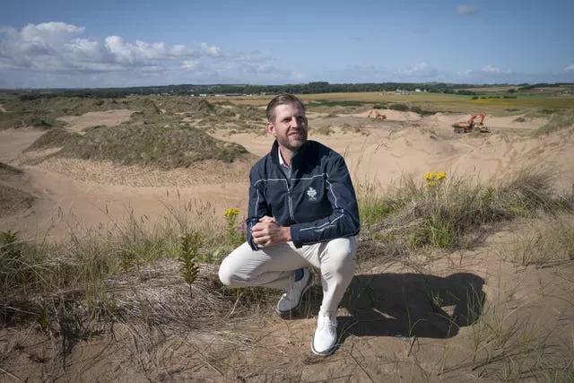 Eric Trump visits Trump International Scotland